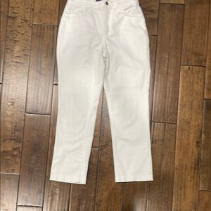 NYDJ White Ankle Cropped Jeans Straight Leg